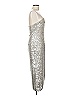 ML Monique Lhuillier 100% Polyester Metallic Silver Cocktail Dress Size 6 - photo 4