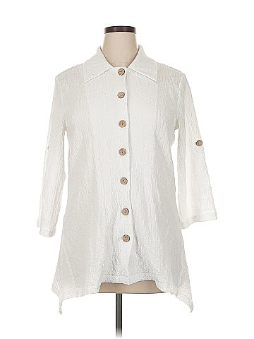 Nina Leonard 3/4 Sleeve Button-Down Shirt (view 1)