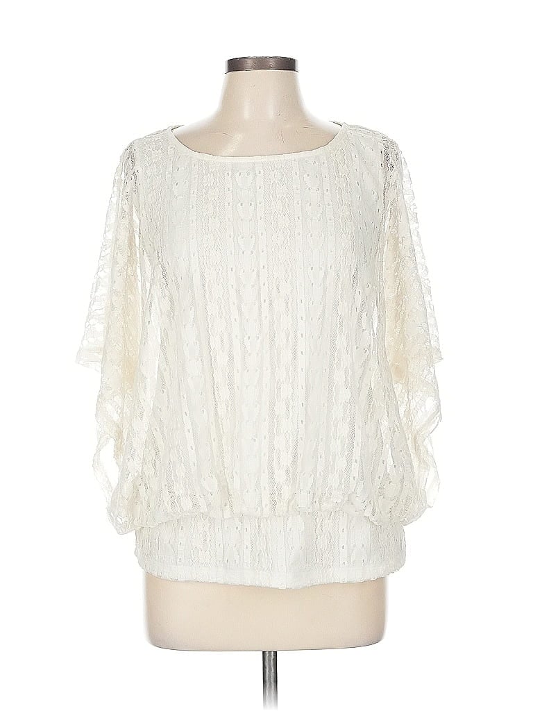 Pre-owned Style & Co 3/4 Sleeve Blouse In White