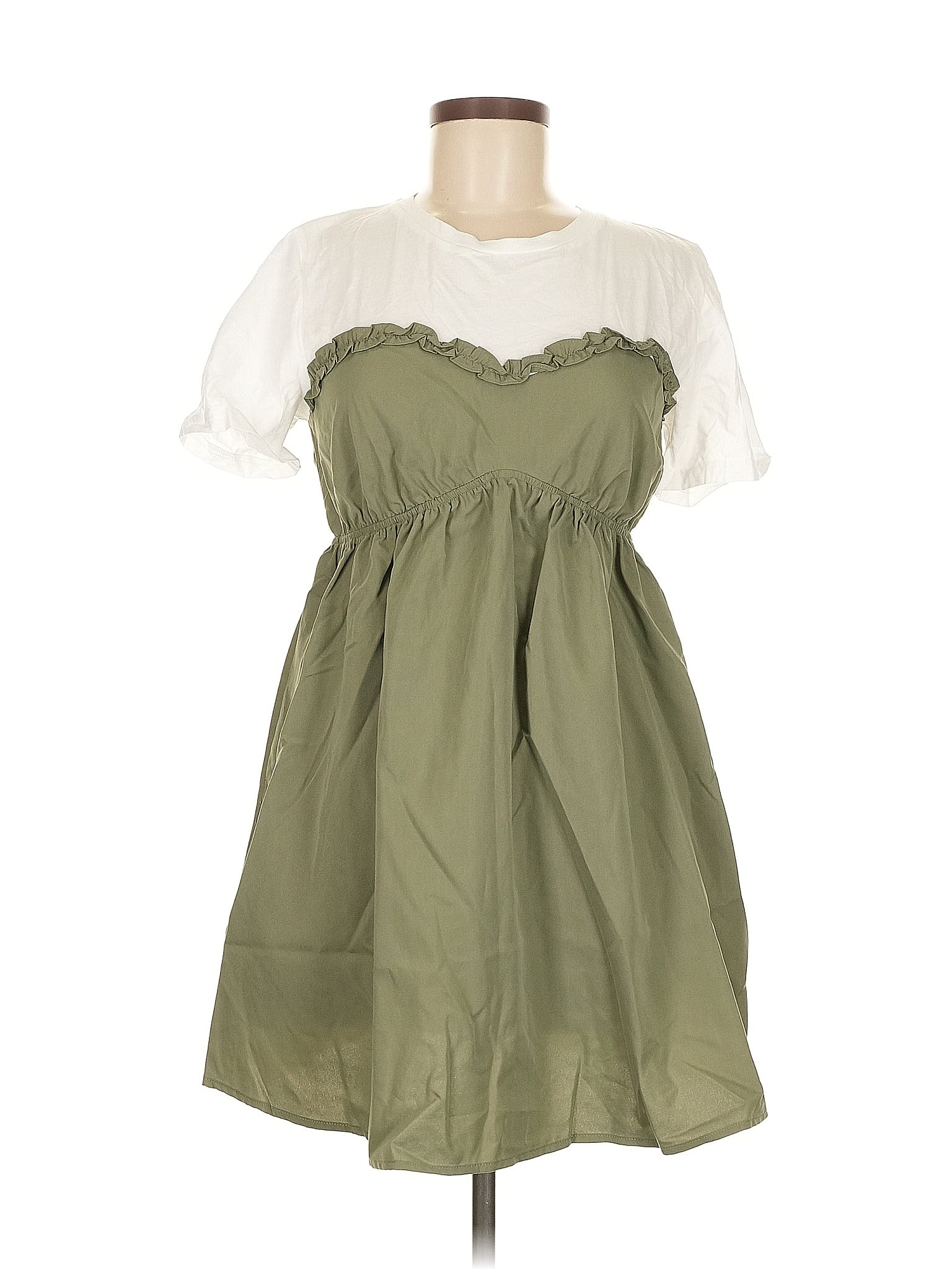 idem ditto 100% Polyester Green Casual Dress Size M