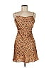 Gypsy Rose 100% Polyester Animal Print Brown Cocktail Dress Size M - photo 1