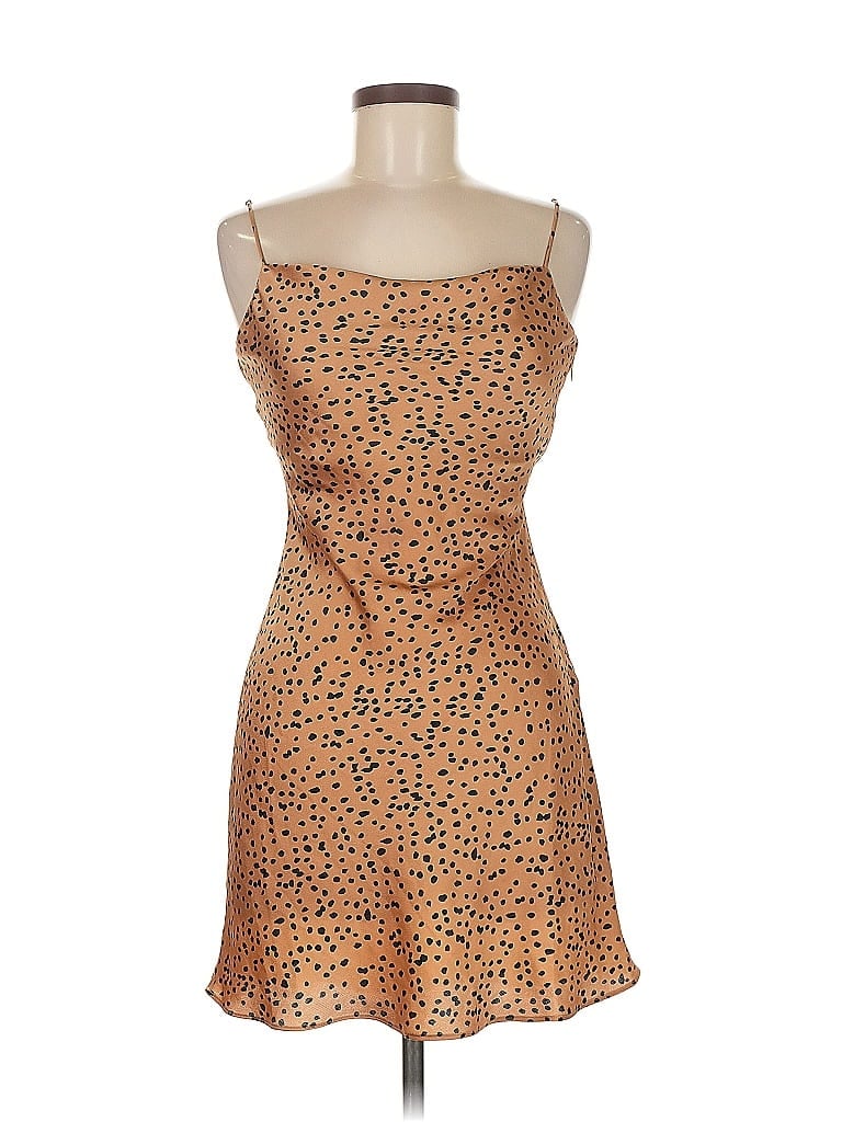 Gypsy Rose 100% Polyester Animal Print Brown Cocktail Dress Size M - photo 1