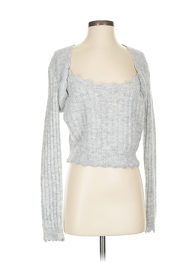 Pre-owned Shein Cardigan Sweater In Silver