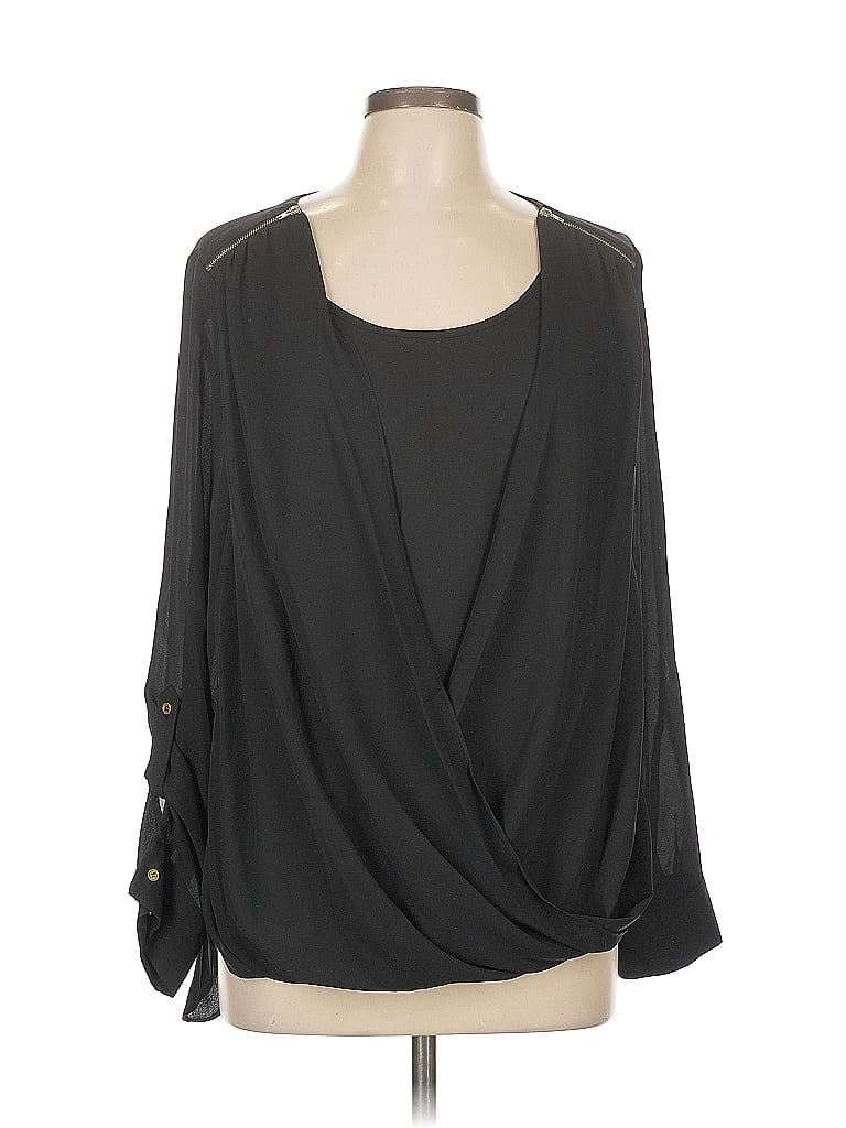 Pre-owned Zac & Rachel Long Sleeve Blouse In Gray