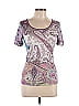 ETRO 100% Polyester Paisley Purple Short Sleeve T-Shirt Size EU (IT) 46 / US 10 - photo 1
