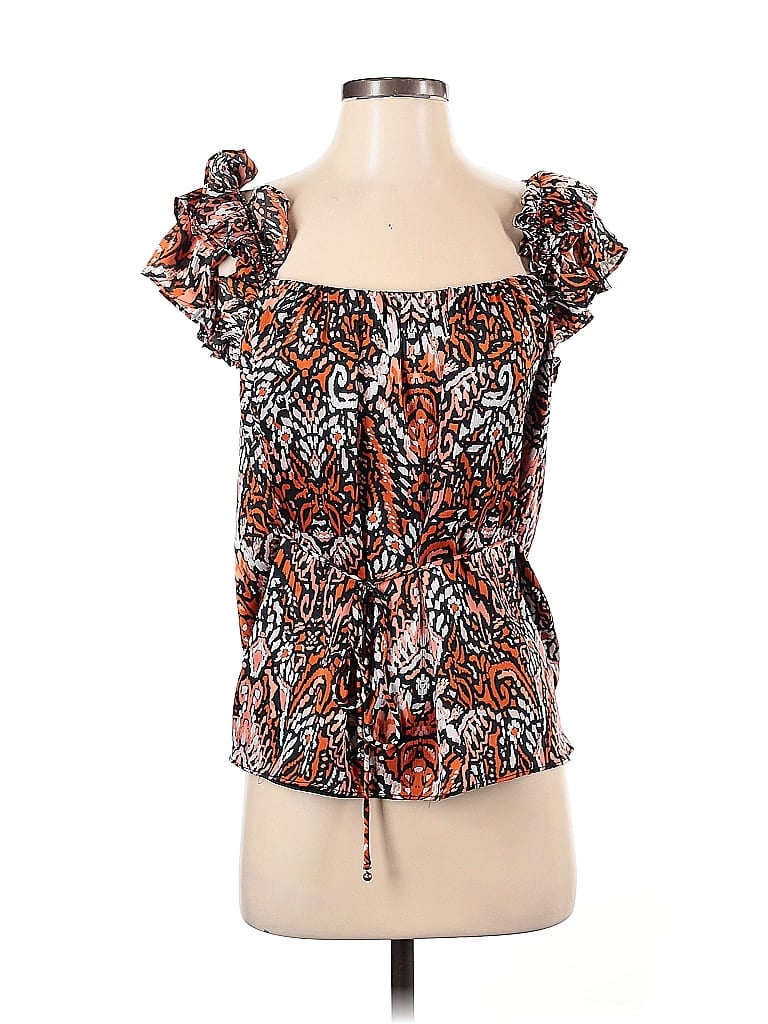 Elliatt Short Sleeve Blouse In Brown