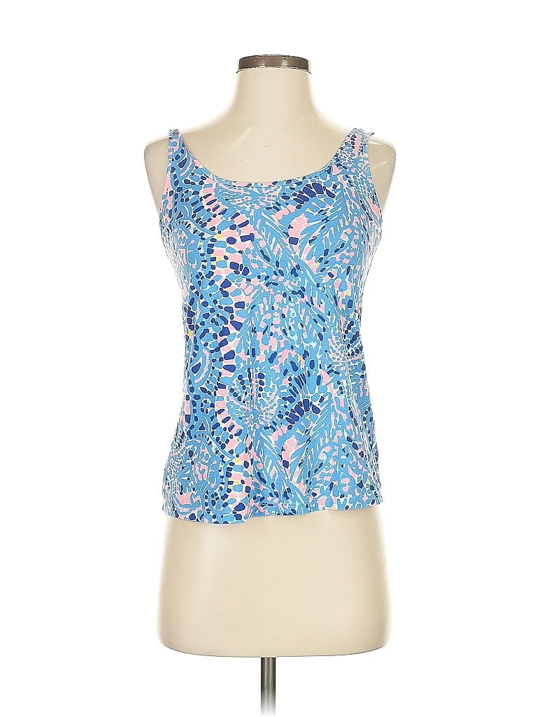 Pre-owned Lilly Pulitzer Tank Top Blue Strapless Neckline Tops