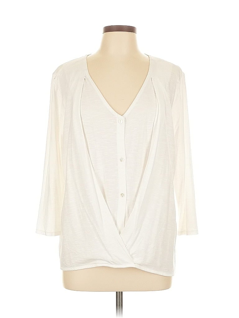 Pre-owned Purejill 3/4 Sleeve Blouse In White