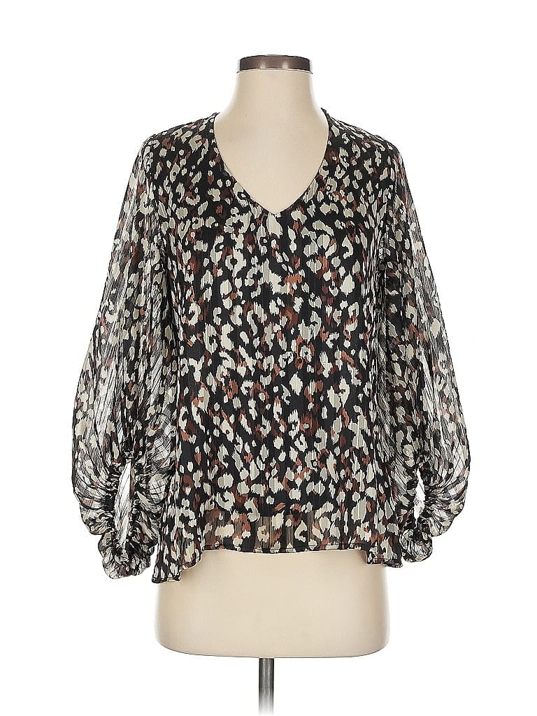 Pre-owned Tyche 3/4 Sleeve Blouse In Black