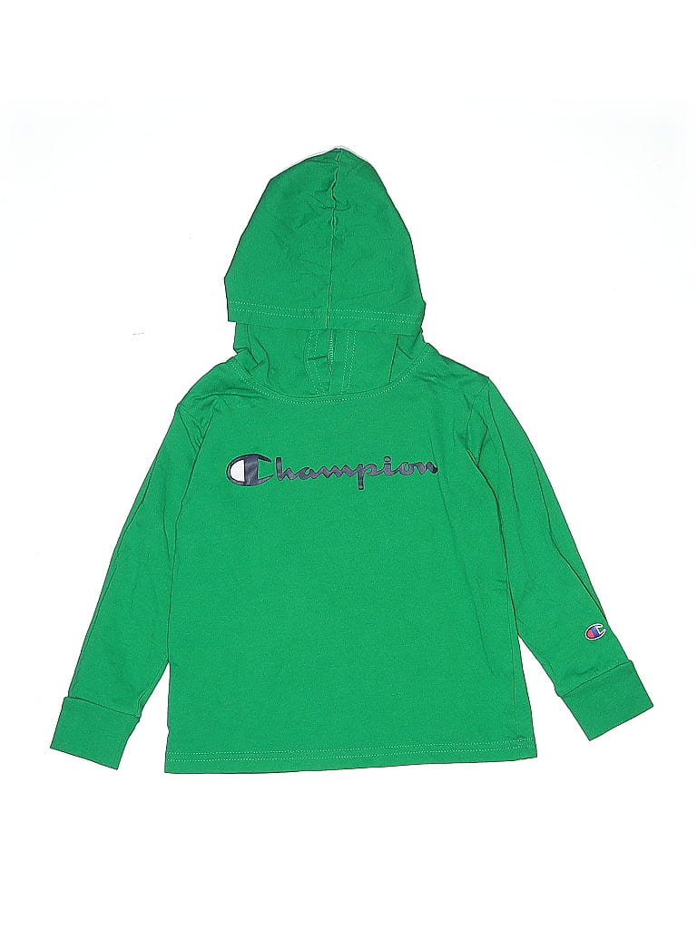 Pre-owned Champion Kids' Pullover Hoodie In Green