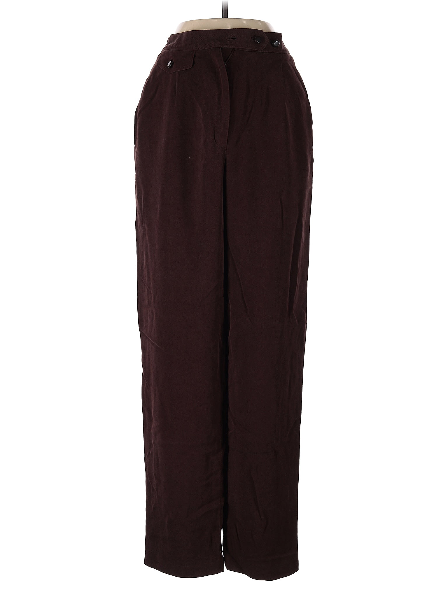 Dana Buchman 100% Silk Burgundy Brown Silk Pants Size 4