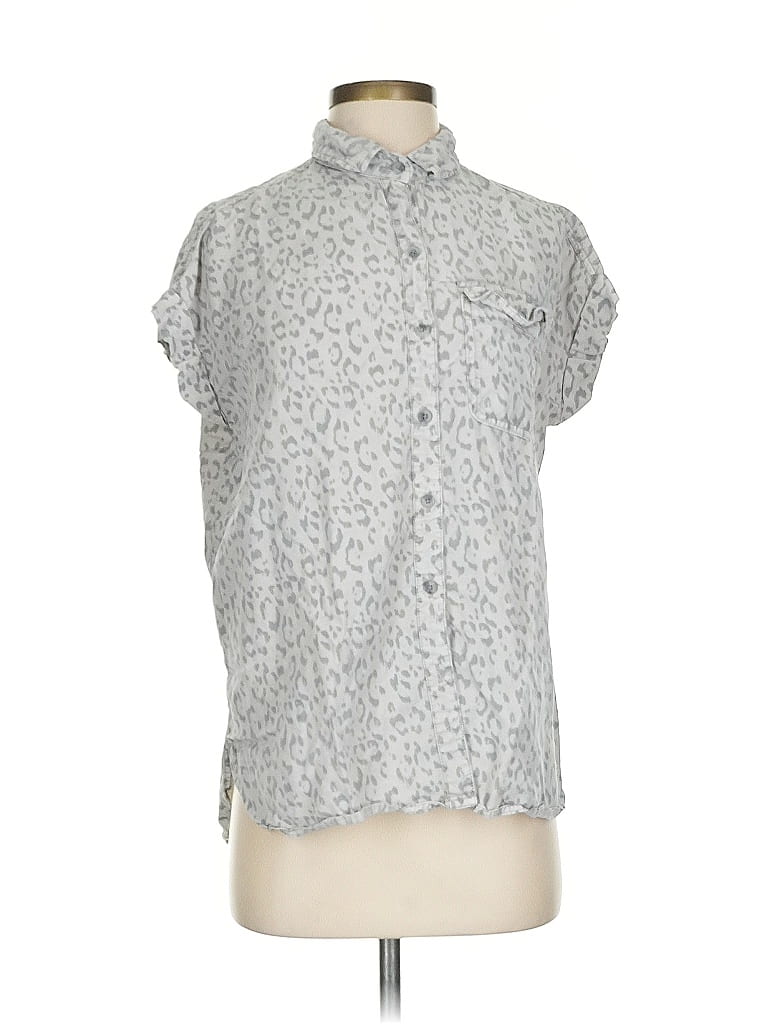 Pre-owned C&c California Short Sleeve Blouse In Gray