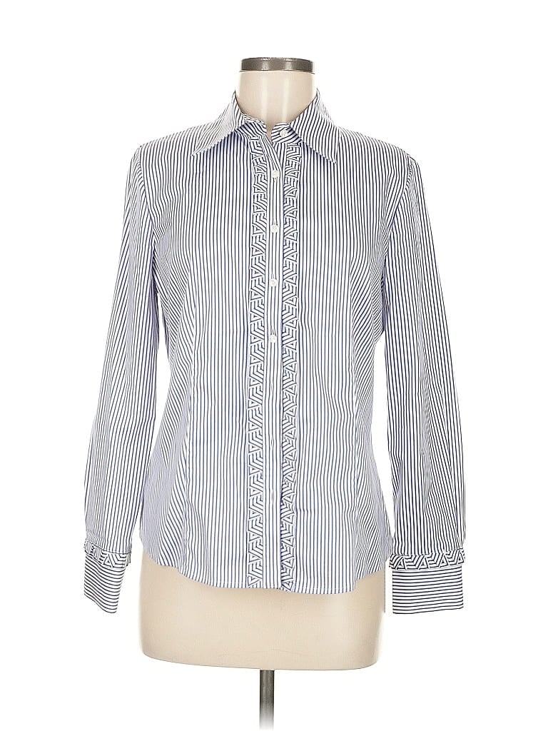 Pre-owned Carlisle Long Sleeve Button Down Shirt In Blue
