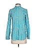J.Crew Checkered-gingham Teal Long Sleeve Button-Down Shirt Size 0 - photo 1