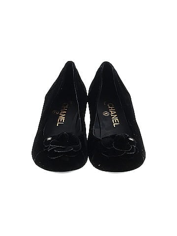 Chanel Velvet Camellia Pumps (view 2)
