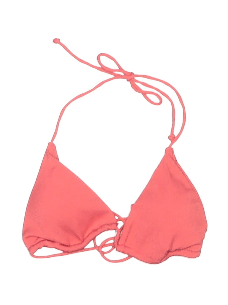 Pre-owned Unbranded Swimsuit Top Red Solid Pattern Swimwear