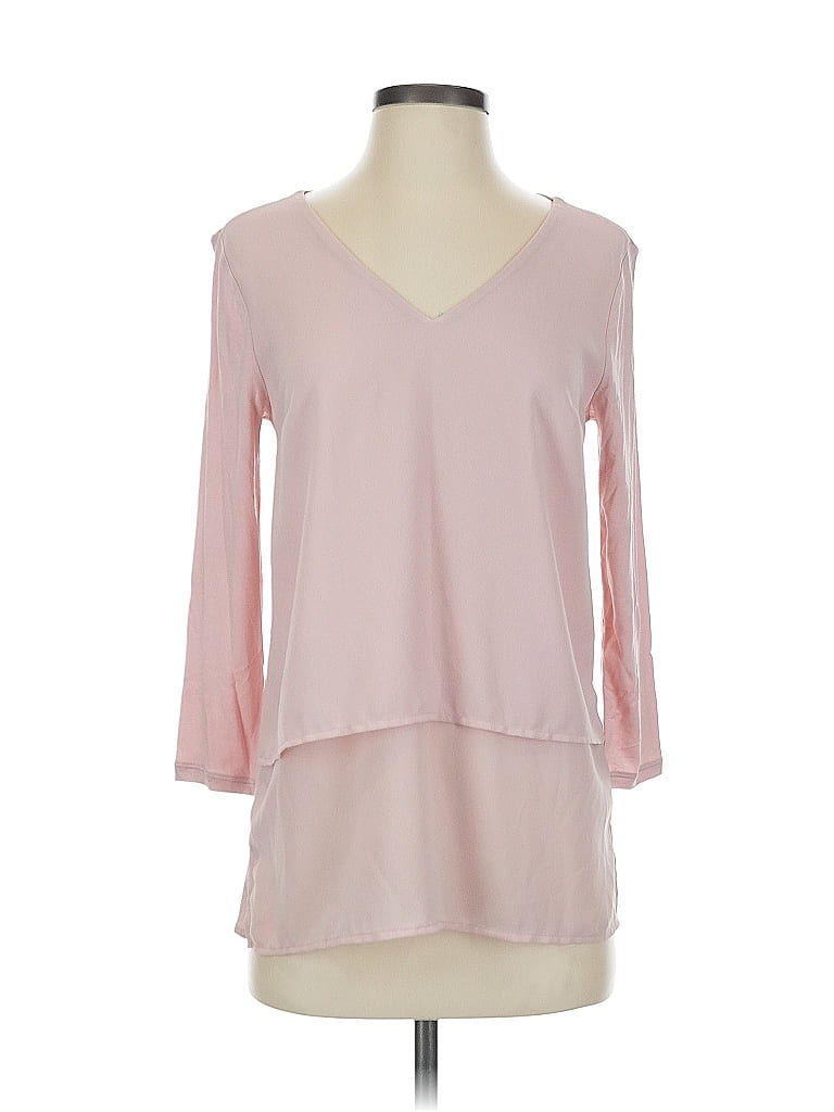 Pre-owned Michael Michael Kors 3/4 Sleeve Top Pink V Neck Tops