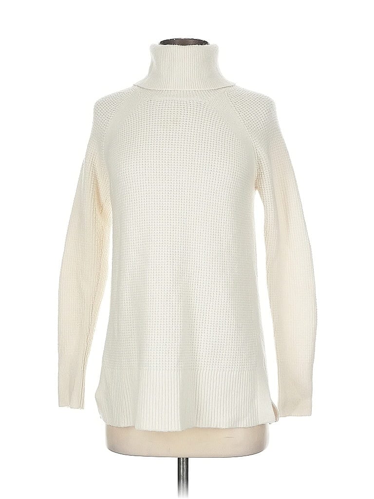 Pre-owned Ann Taylor Loft Turtleneck Sweater In White