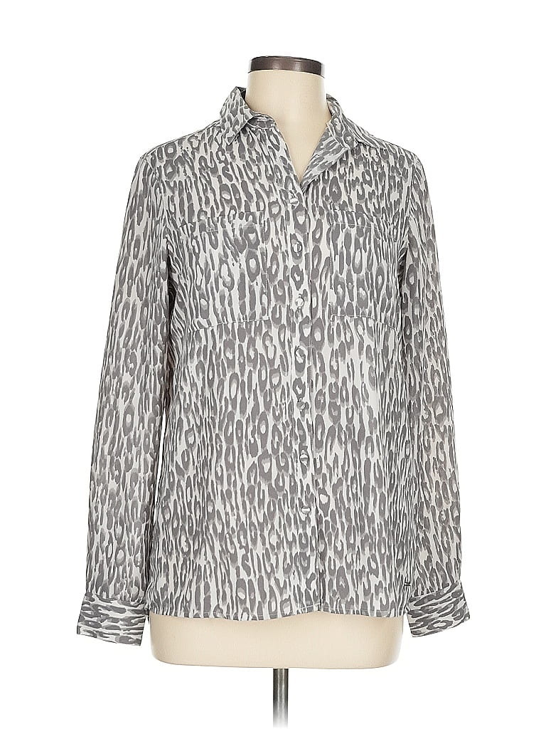 Tommy Hilfiger Long Sleeve Blouse In Gray