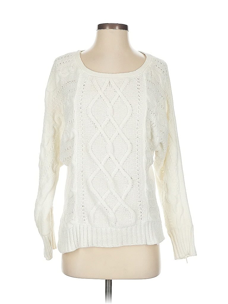 Pre-owned Marled By Reunited Pullover Sweater In White