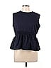 Barbour 100% Cotton Blue Purple Sleeveless Blouse Size 10 - photo 1