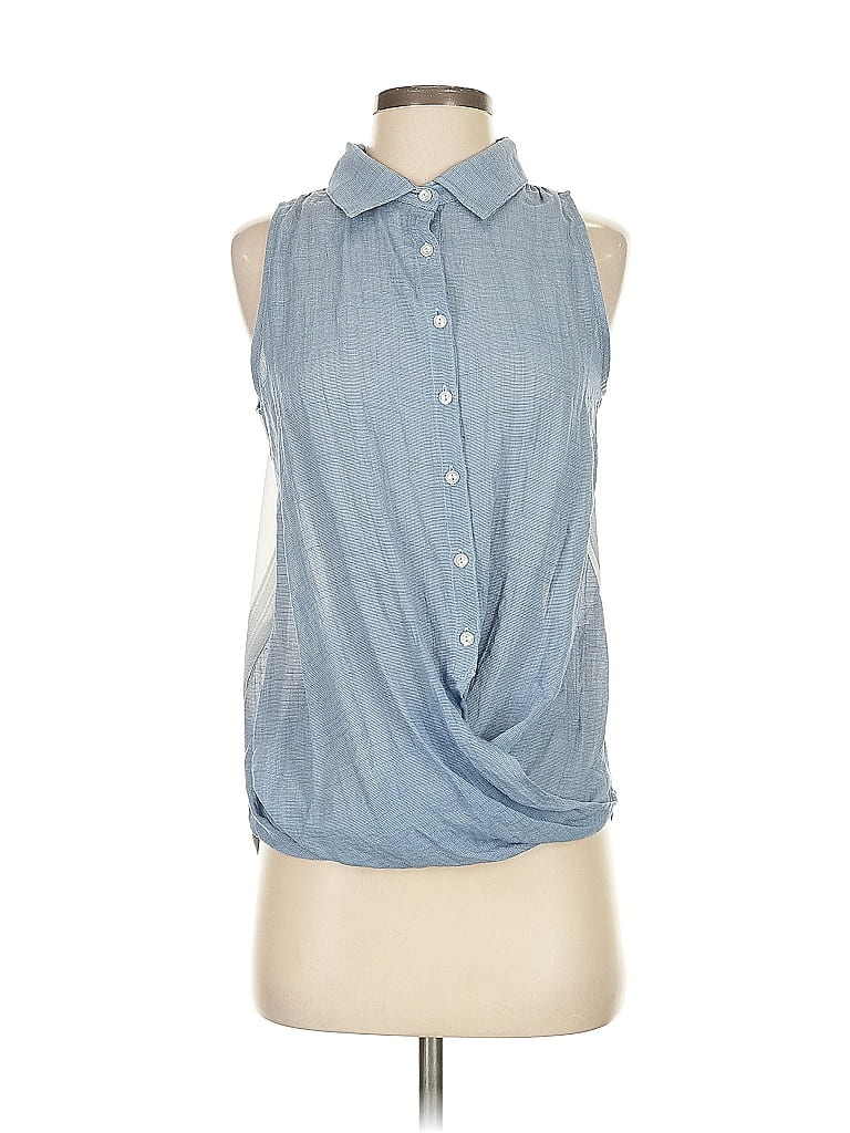 Click to view more detailed imagery on our partner's website Pre-owned Thml Sleeveless Button Down Shirt In Blue