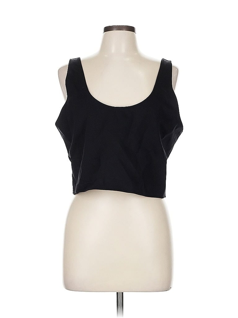 Pre-owned Good American Sleeveless Top Black Scoop Neck Tops