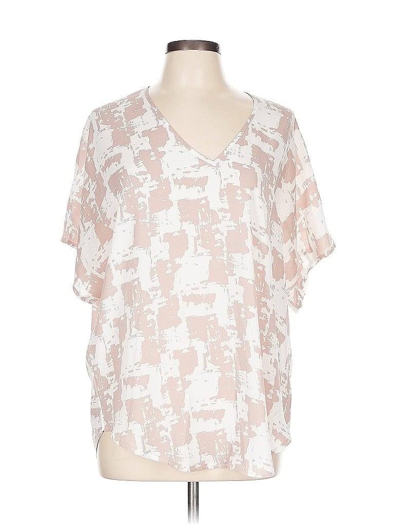 Pre-owned Lush Short Sleeve Blouse In White