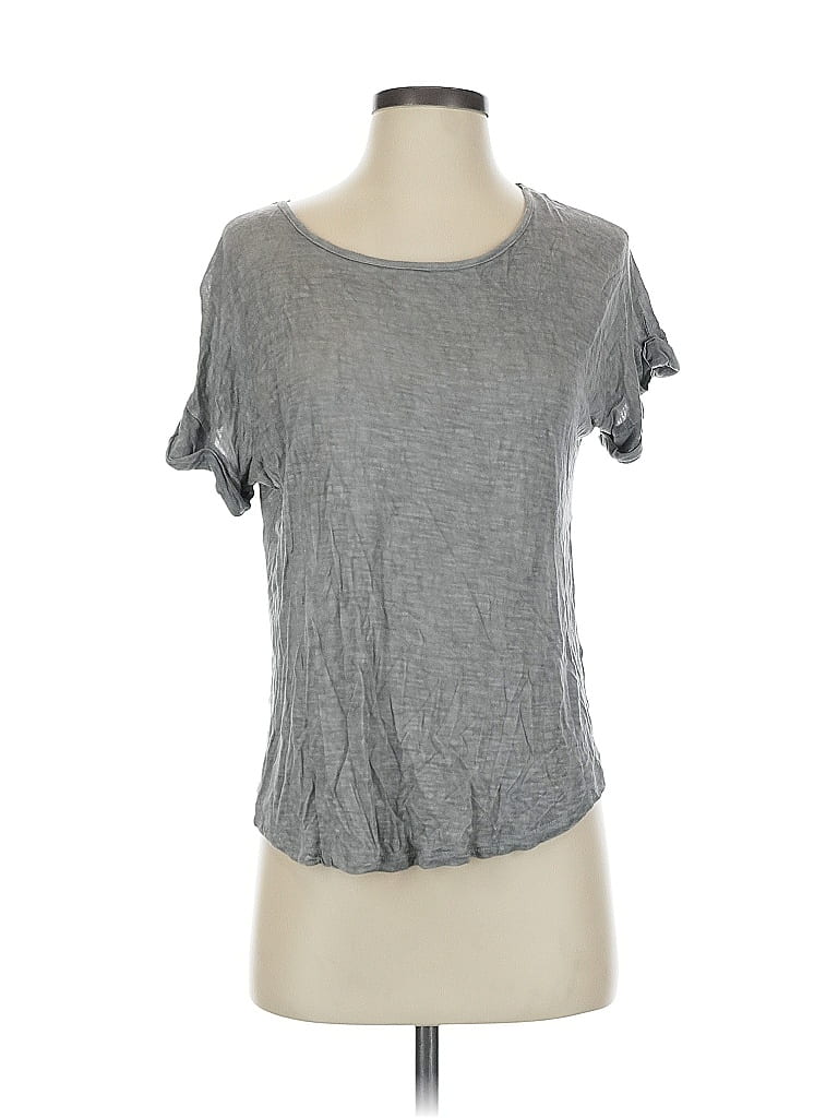Pre-owned Sweet Claire Short Sleeve Top Gray Scoop Neck Tops