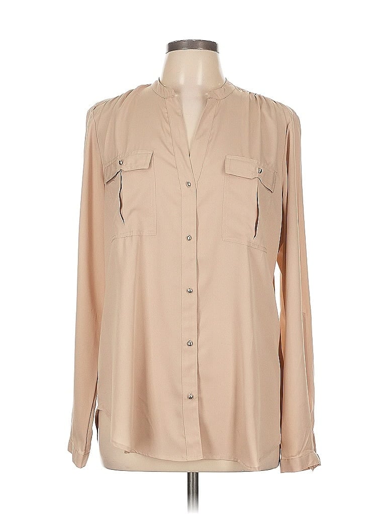 Pre-owned Nine West Long Sleeve Blouse In Brown