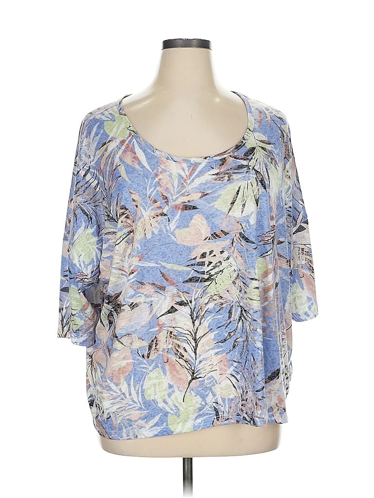 Pre-owned Tribal Jeans Short Sleeve Blouse In Blue