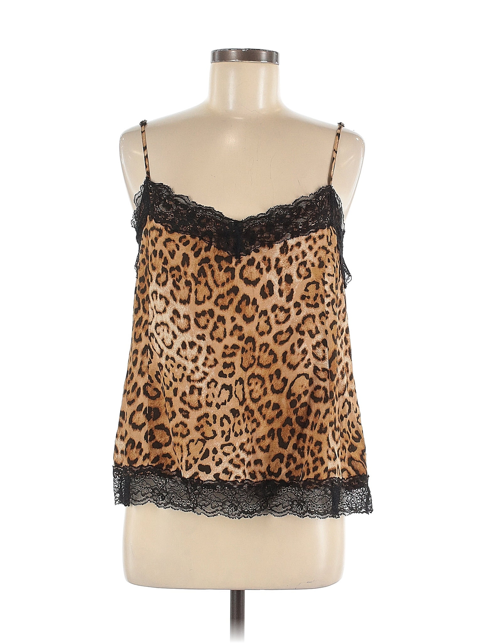 Zara TRF 100% Polyamide Brown Sleeveless Top Size M