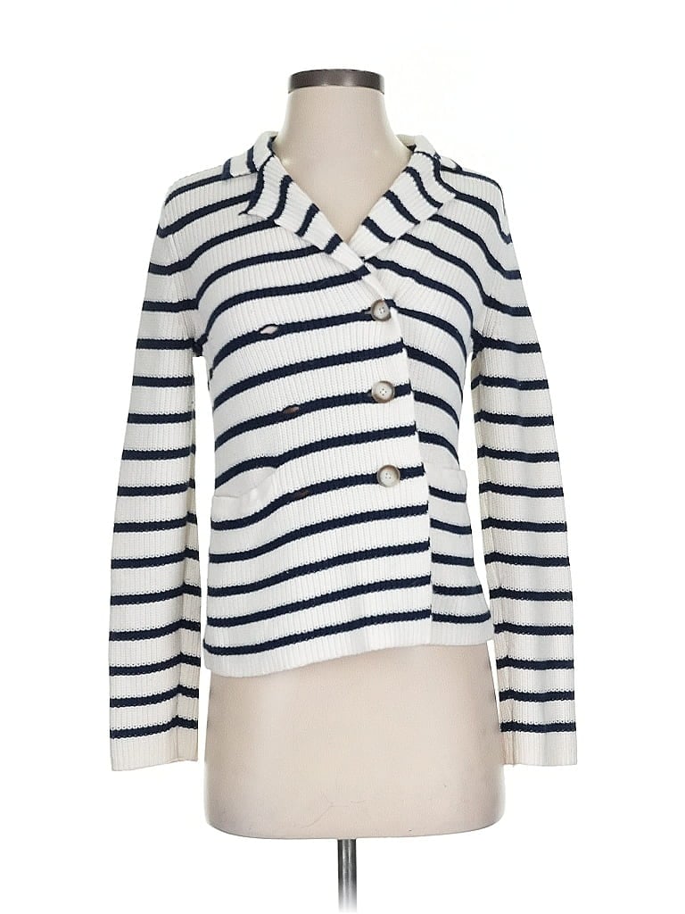 Pre-owned Ann Taylor Loft Cardigan Sweater In White