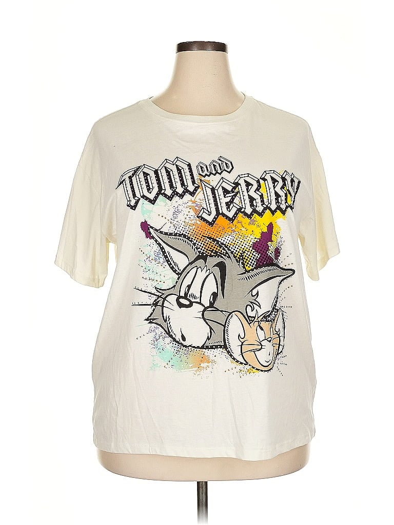 Pre-owned Assorted Brands Short Sleeve T-shirt In White