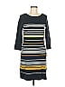 Barbour 100% Cotton Stripes Gray Casual Dress Size 6 - photo 1