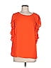 Cremieux 100% Polyester Orange Short Sleeve Blouse Size M - photo 1