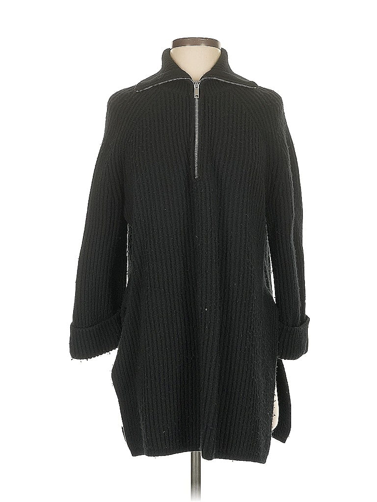 Pre-owned Reiss Wool Cardigan Sweater In Black