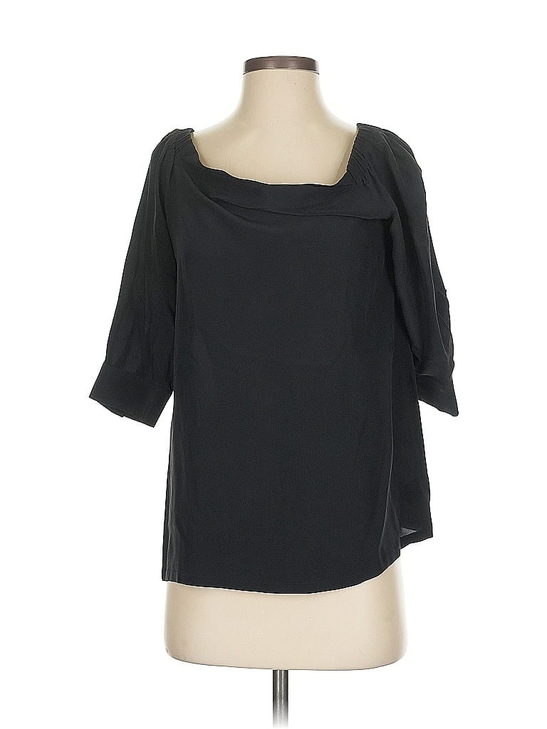 Pre-owned Theory 3/4 Sleeve Top Black Boatneck Tops