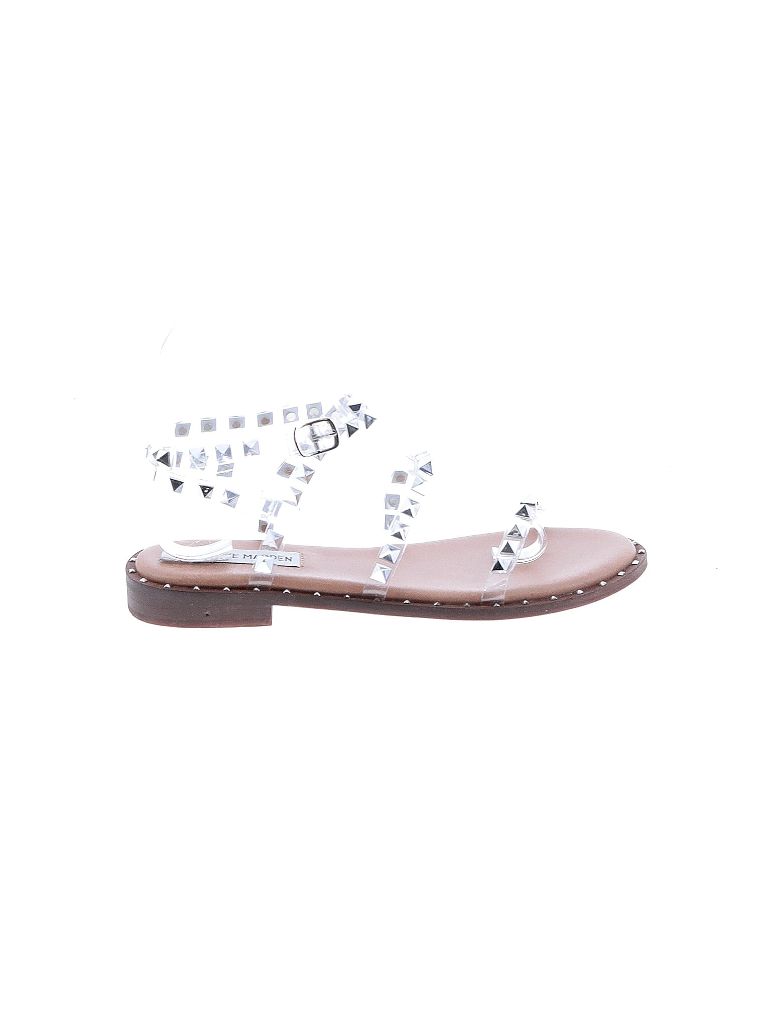 Steve Madden Silver Tan Sandals Size 6