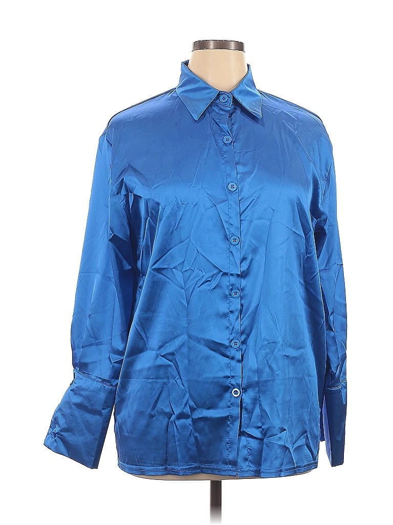 Pre-owned Unbranded Long Sleeve Blouse In Blue