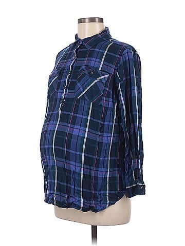 Isabel Maternity Long Sleeve Button-Down Shirt (view 1)