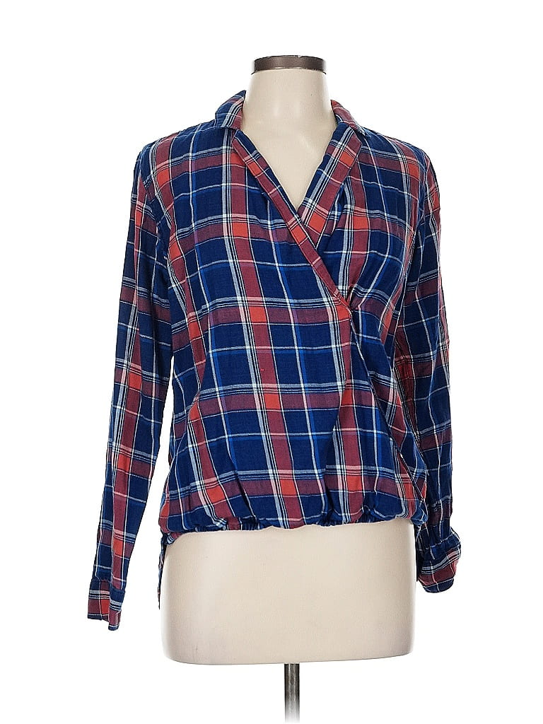 Pre-owned Madewell Long Sleeve Blouse In Blue