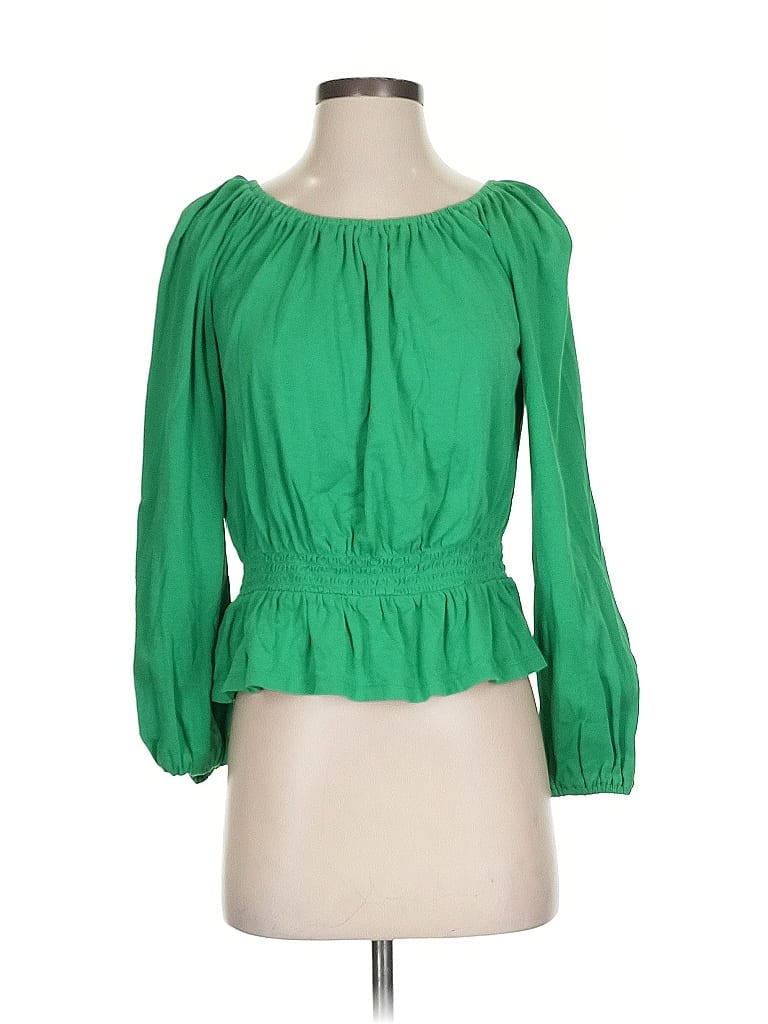 Pre-owned Ann Taylor 3/4 Sleeve Blouse In Green