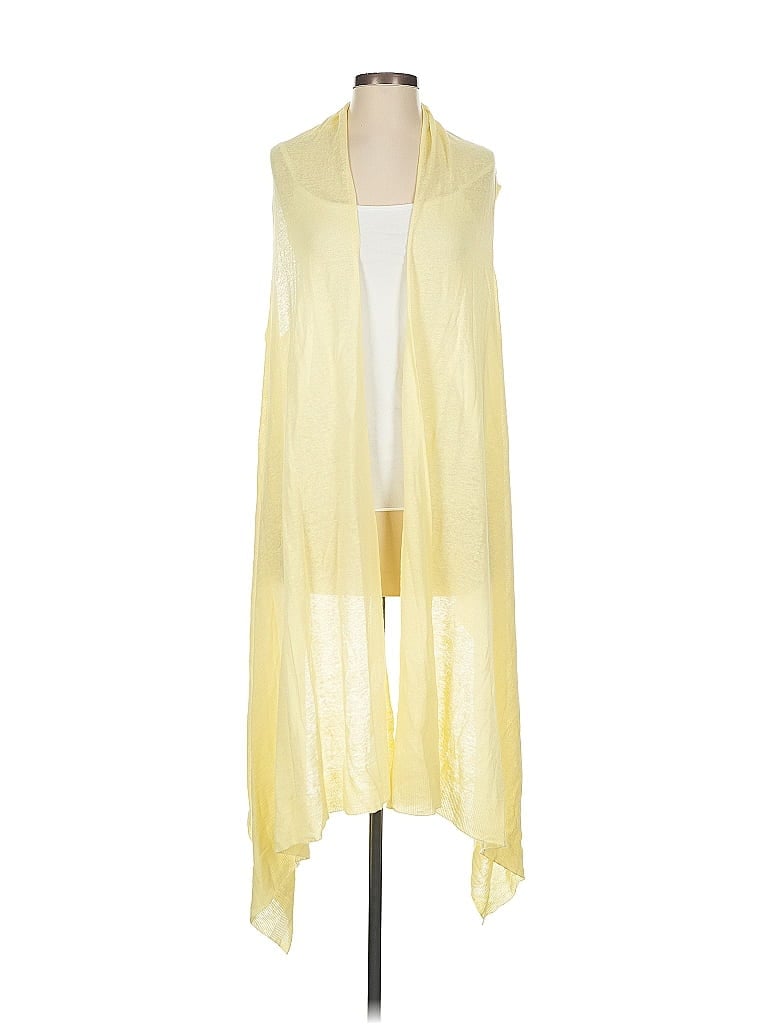 Pre-owned Donna Karan Cardigan Sweater In Yellow