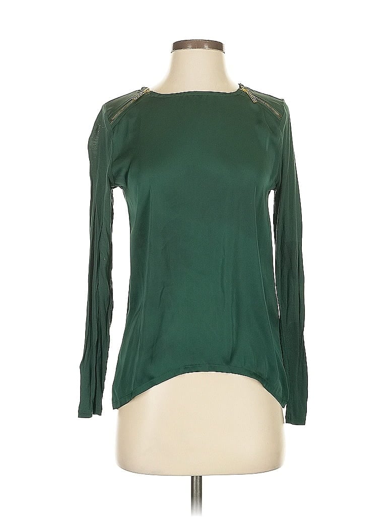 Pre-owned Michael Michael Kors Long Sleeve Blouse In Green