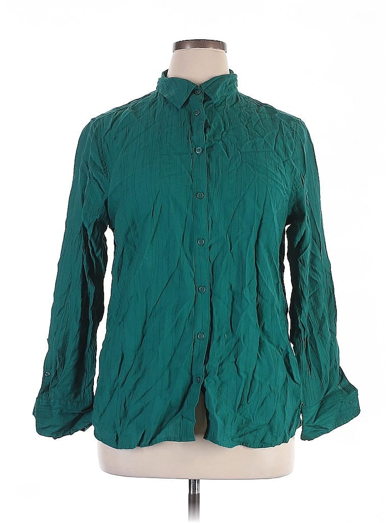 Pre-owned A New Day Long Sleeve Blouse In Blue