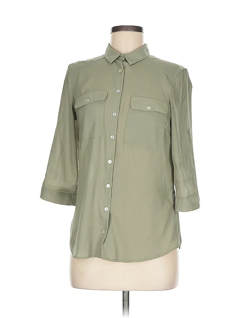 Pre-owned H&m 3/4 Sleeve Blouse In Green