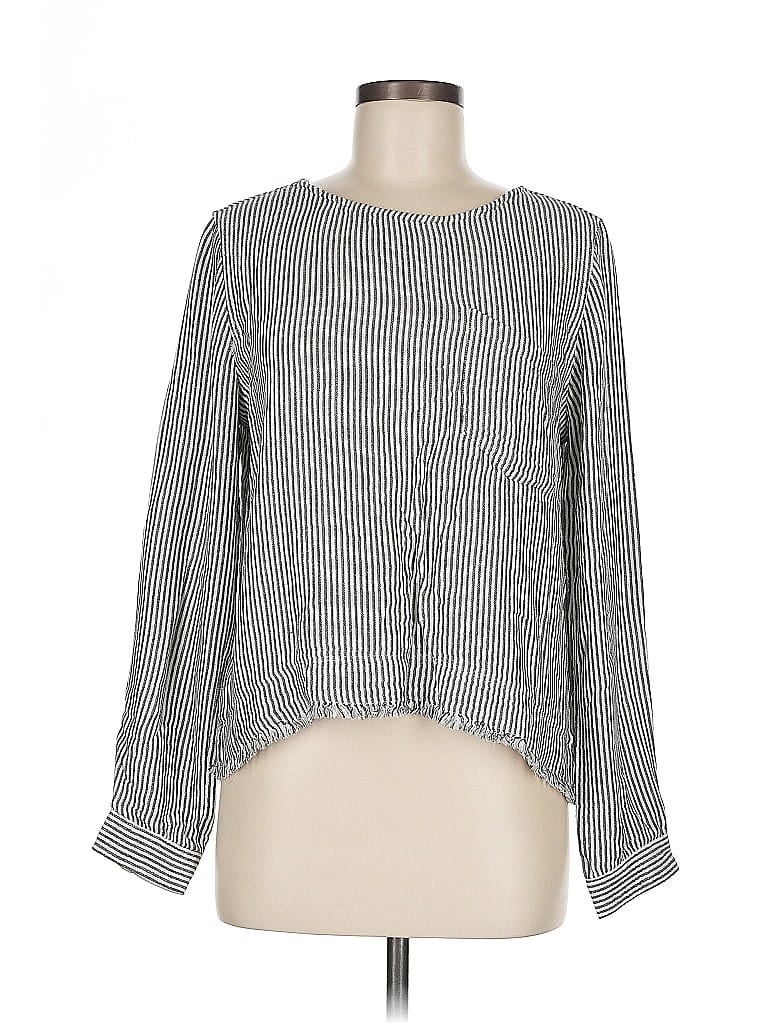 CLOTH & STONE Pre-owned Long Sleeve Blouse In Gray