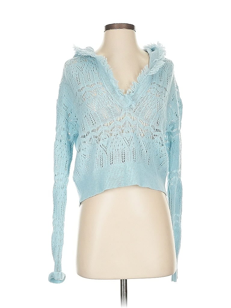 Pre-owned Intermix Cashmere Cardigan Sweater In Blue