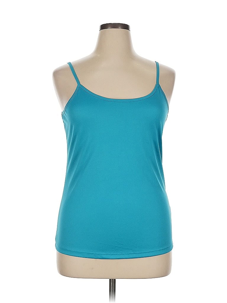 Pre-owned Unbranded Tank Top Teal Halter Neckline Tops In Blue